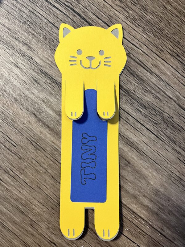 Cat Cutaway Bookmark with Name