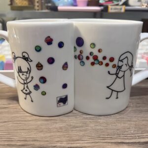 Cupcake Bubbles Couple Mug Set