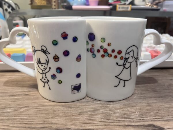 Cupcake Bubbles Couple Mug Set
