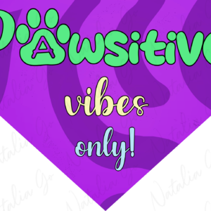 Pawsitive Vibes Purple Pet Bandana