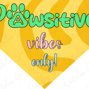 Pawsitive Vibes Yellow Pet Bandana